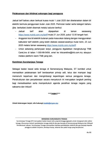 Big changes to domestic TNB bill structure – no more tiered rates, base tariff up by 13.64% from July 1, 2025