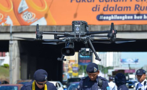 PJ police monitor Federal Highway traffic with drone