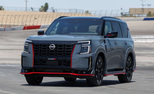 2026 Nissan Patrol Nismo – tuned Armada gets 460 hp; sports air suspension, exhaust; red pinstripe bodykit