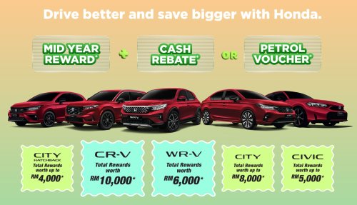 Honda, Honda City, Honda Civic, Honda CR-V, Honda Malaysia July 2025 promo – CR-V up to RM10k off, City RM8k, WR-V RM6k; Civic FL RM5k discount