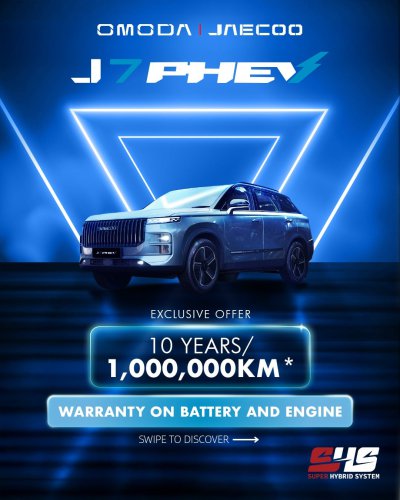 Jaecoo J7 promos – 5 years’ free service or 0.8% interest subsidy; 10-year/1 mil km warranty for PHEV