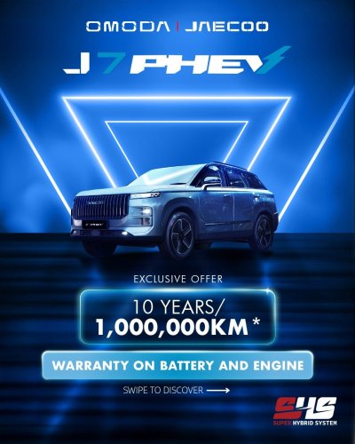 PHEV, Jaecoo J7 promos – 5 years’ free service or 0.8% interest subsidy; 10-year/1 mil km warranty for PHEV