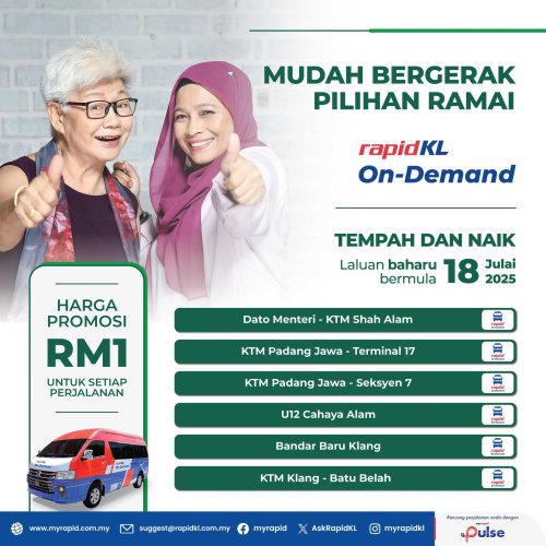 Rapid KL On-Demand van service expands in Shah Alam and Klang – 12 new zones from today, July 18