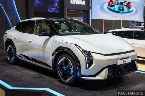Kia, FWD, Battery, GIIAS 2025: Kia EV4 sedan shown in Indonesia – 204 PS FWD; 81.4 kWh battery, up to 630 km range WLTP