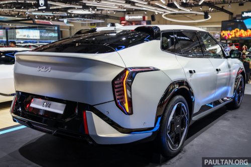 Kia, FWD, Battery, GIIAS 2025: Kia EV4 sedan shown in Indonesia – 204 PS FWD; 81.4 kWh battery, up to 630 km range WLTP