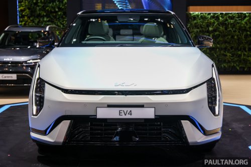 Kia, FWD, Battery, GIIAS 2025: Kia EV4 sedan shown in Indonesia – 204 PS FWD; 81.4 kWh battery, up to 630 km range WLTP