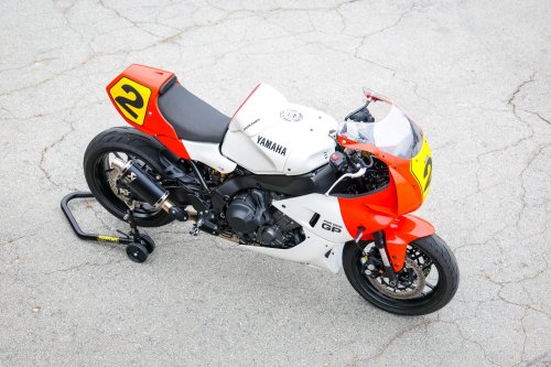 Rainey rides Y-AMT equipped Yamaha XSR900 GP