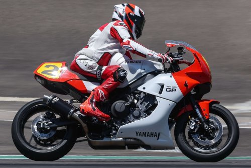 Rainey rides Y-AMT equipped Yamaha XSR900 GP
