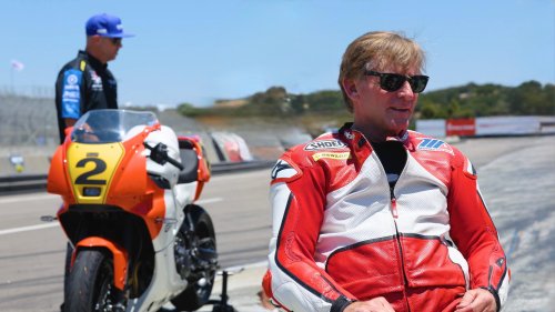 Rainey rides Y-AMT equipped Yamaha XSR900 GP