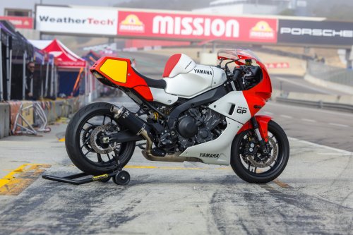 Rainey rides Y-AMT equipped Yamaha XSR900 GP