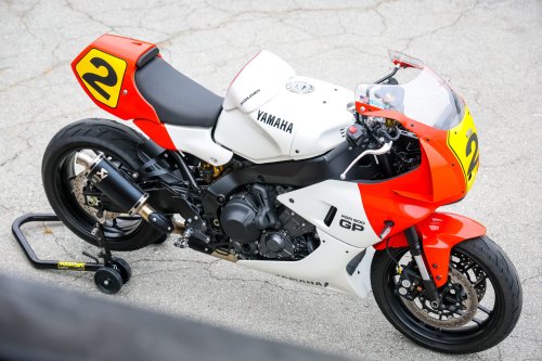 Rainey rides Y-AMT equipped Yamaha XSR900 GP