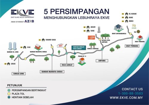 East Klang Valley Expressway (EKVE) – toll collection begins on Section 1 Sg Long-Ampang, 12.01am, Oct 25