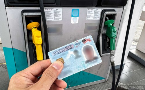 Home minister visits petrol station to see MyKad verification being used for RM1.99 subsidised RON95
