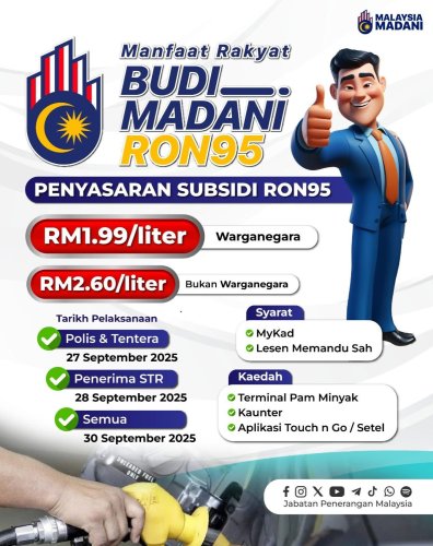 MyKad holders driving foreign registered vehicles not eligible for RM1.99 subsidised RON95 price – MKII