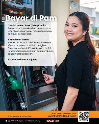 Budi95: tap payment card before MyKad for Petronas, Shell, BHPetrol; but MyKad first then card for Petron