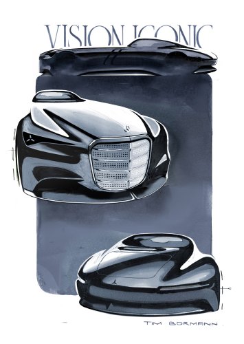Mercedes-Benz Vision Iconic revealed – luxury coupé concept with massive grille, “hyper-analogue” interior