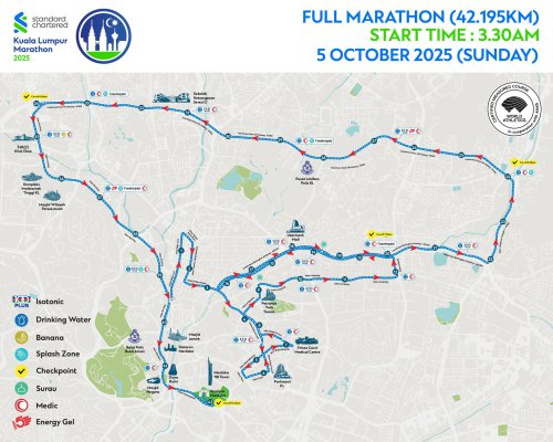 KL Standard Chartered Marathon 2025 – many roads in city centre, DUKE, AKLEH closed this weekend for run