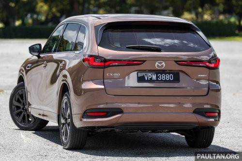 Mazda, PHEV, AWD, SUV, Mazda CX-80 2.5G PHEV AWD in Malaysia – three-row SUV, captain seats, 65 km NEDC EV range; RM297k
