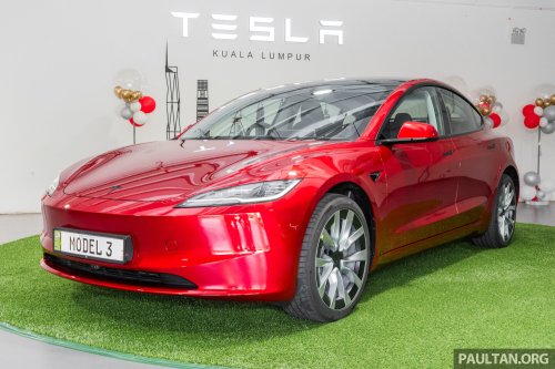 Tesla, 2026 Tesla Model 3 Long Range RWD in Malaysia – 750 km WLTP, indicator stalk, black badges, RM185k