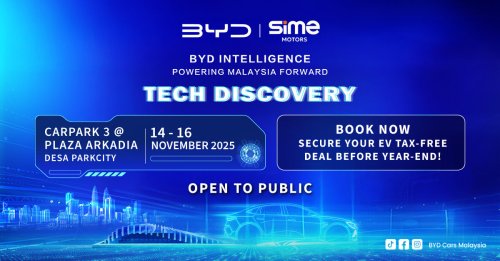 BYD, BYD Tech Discovery 2025 showcase at Plaza Arkadia, Nov 14-16; get your tax-free EV deal before year-end
