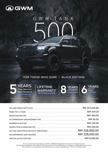 GWM Tank 500 HEV Black Edition in Malaysia – flagship SUV gets a full black exterior, RM336,800