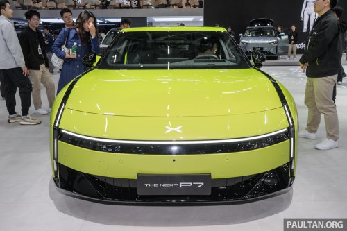 2025 Xpeng P7 in Guangzhou – scissor doors available; up to 594 PS/695 Nm, up to 820 km CLTC