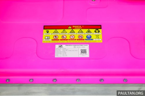 Perodua QV-E EV up close – 52.5 kWh LFP CATL battery, rear torsion beam, range around 385 km?