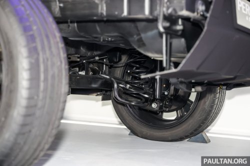 Perodua QV-E EV up close – 52.5 kWh LFP CATL battery, rear torsion beam, range around 385 km?