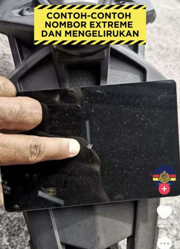 ‘Germ’-sized number plates becoming a trend among young motorcyclists, can be fined up to RM10k – JPJ