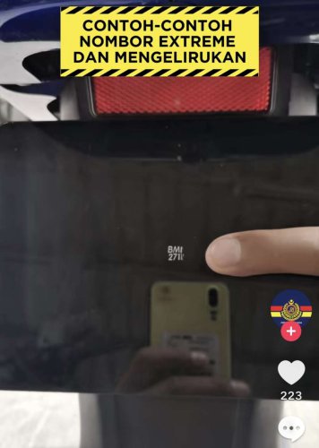 ‘Germ’-sized number plates becoming a trend among young motorcyclists, can be fined up to RM10k – JPJ