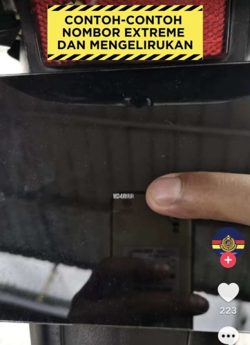 ‘Germ’-sized number plates becoming a trend among young motorcyclists, can be fined up to RM10k – JPJ
