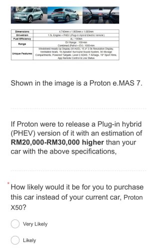 Proton, PHEV, SUV, Proton eMas 7 PHEV survey sighted – plug-in hybrid version of SUV to be priced from RM130k to RM140k?