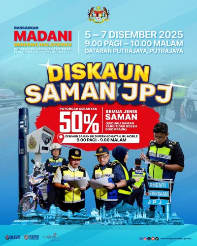 Free helmets, MyLesen B2 reg, JPJ saman discount booth at Rancakkan Madani event – Dec 5-7, Putrajaya