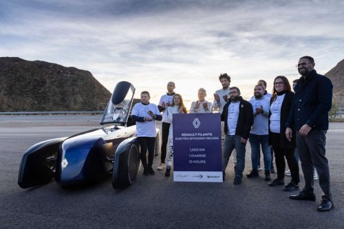 Renault, Battery, Renault Filante Record EV concept drives 1,008 km on single charge of 87 kWh battery, averaging 108 km/h