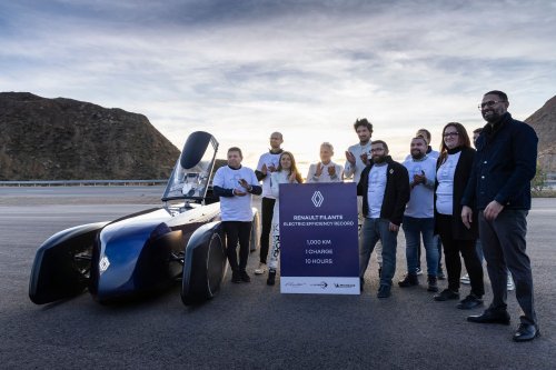 Renault, Battery, Renault Filante Record EV concept drives 1,008 km on single charge of 87 kWh battery, averaging 108 km/h