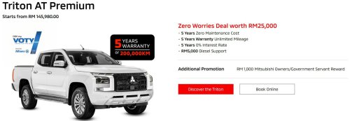 Mitsubishi Triton offered with up to RM15k diesel support – five years’ free service for AT Premium