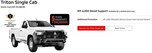 Mitsubishi Triton offered with up to RM15k diesel support – five years’ free service for AT Premium