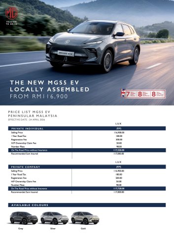 MG, MG S5 EV CKD launched in Malaysia – more powerful 205 PS/350 Nm motor, 62 kWh, 446 km WLTP; RM117k
