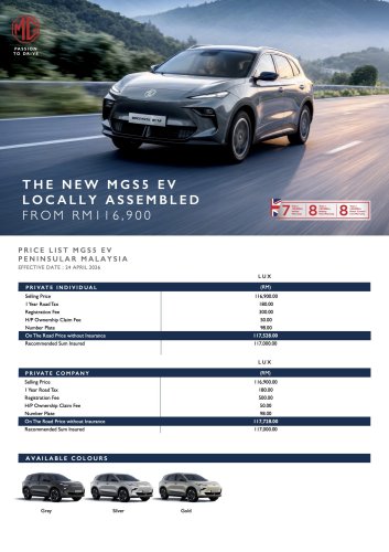 MG, MG S5 EV CKD launched in Malaysia – more powerful 205 PS/350 Nm motor, 62 kWh, 446 km WLTP; RM117k