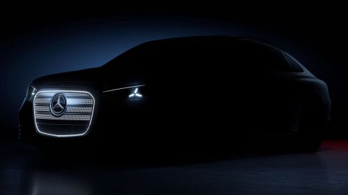 2026 Mercedes-Benz C-Class EV – interior shown with massive MBUX Hyperscreen; full reveal April 20