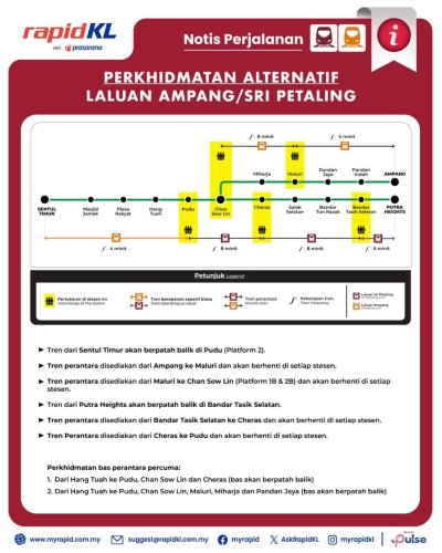 LRT Ampang/Sri Petaling Line to be fully operational by next Wed following derailment at Chan Sow Lin