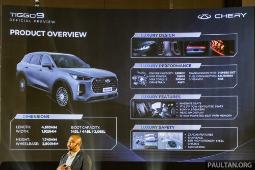 Chery Tiggo 9 previewed in Malaysia – flagship 7-seat D-SUV, 2.0T AWD with 256 PS/390 Nm, below RM189k