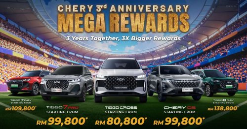 Chery, PHEV, Chery Malaysia 3rd Anniversary Mega Rewards – Tiggo Cross from RM81k, Tiggo 8 PHEV 7-seater fr RM139k
