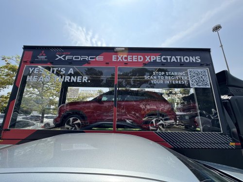 Mitsubishi Xforce spotted again in Malaysia on the back of a roving truck – nationwide tour until March 15