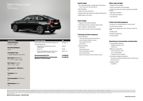 BMW, BMW 218 Gran Coupe with Iconic Glow, 150 units only