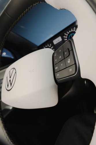 2026 Volkswagen ID. Polo cabin shown – EV hatchback brings back wider use of buttons for key functions