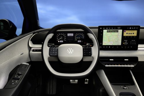2026 Volkswagen ID. Polo cabin shown – EV hatchback brings back wider use of buttons for key functions