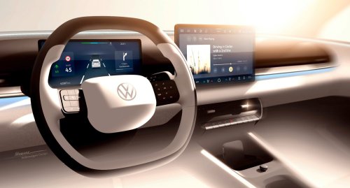 2026 Volkswagen ID. Polo cabin shown – EV hatchback brings back wider use of buttons for key functions