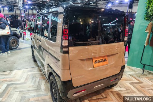Mitsubishi Delica Mini x Dali with DAMD at Tokyo Auto Salon – classic Pajero face, retro-patterned upholstery