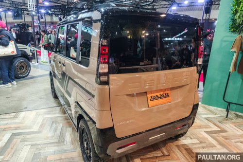 Mitsubishi Delica Mini x Dali with DAMD at Tokyo Auto Salon – classic Pajero face, retro-patterned upholstery